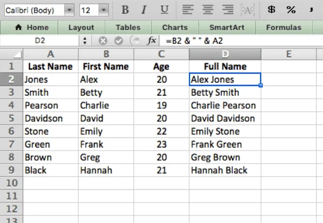 Combining First and Last Names