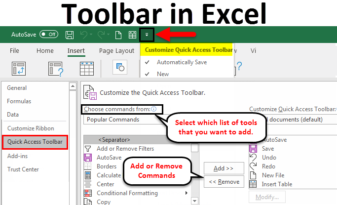 How to customize the Excel ribbon toolbar?
