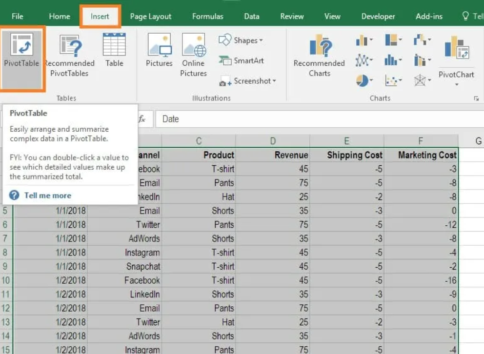 olap pivot table